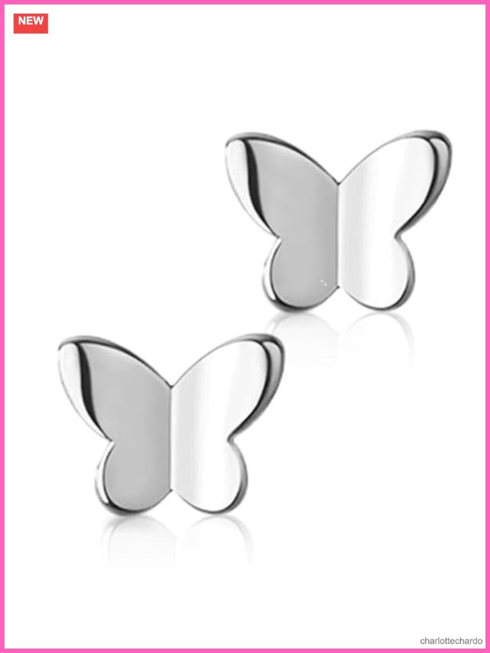 Sterling Silver Butterfly Stud Earrings Hypoallergenic Tiny Cute Women's Jewelry